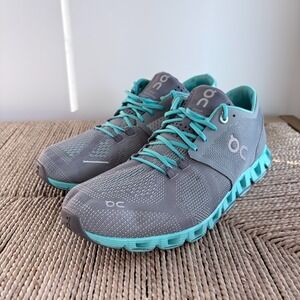 On Cloud X  Running Shoes Gray / Atlantis Teal Women's Size US 9